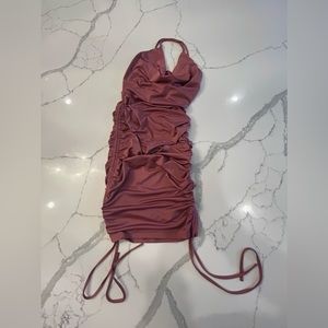 CUTEST PINK DRESS, Ruched size small fashion nova dress